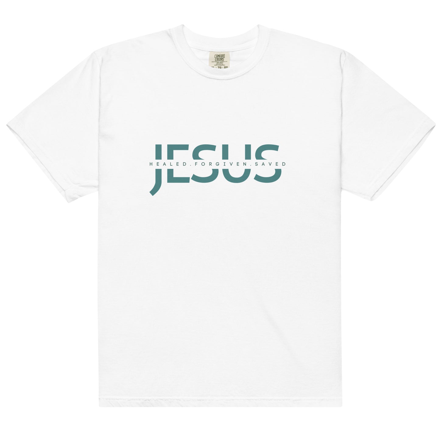 Jesus Healed Forgiven Saved Unisex Tee - Green